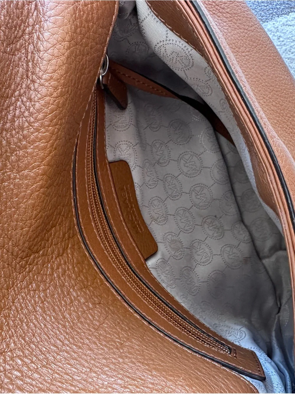 Michael Kors Cognac Leather Tassel Shoulder Bag